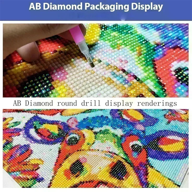This AB 5D DIY Diamond Painting Kit Features a cartoon Christmas Castle Design and Is an Ideal Choice for Beginners.