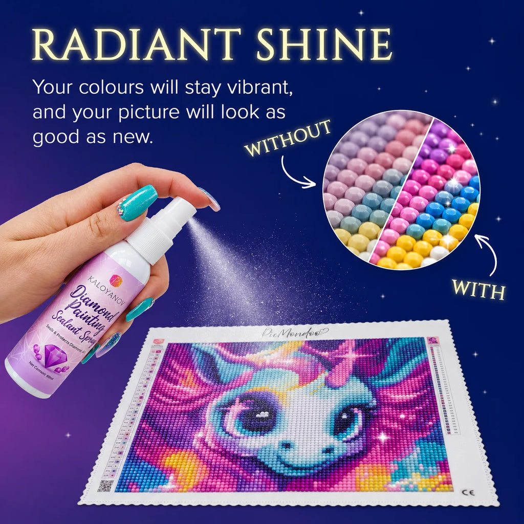 KALOYANOV Diamond Painting Sealant Spray (60ml) for Diamond Art Accessories, Clear Waterproof Finish, Easy to Use, No Yellowing
