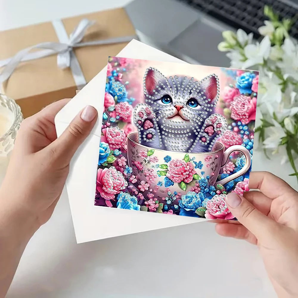 Elevate Your Creativity with Our DIY Diamond Painting Card Set – Unique Animal and Cat Designs
