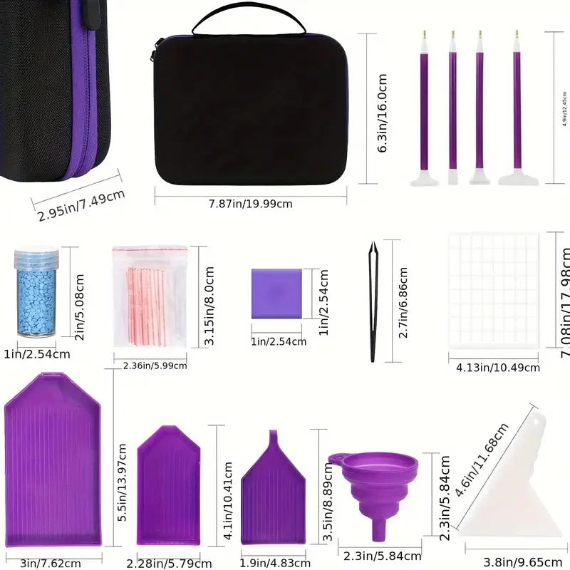 Diamond painting storage set, diamond painting storage container tool kit box, including various accessories and tools