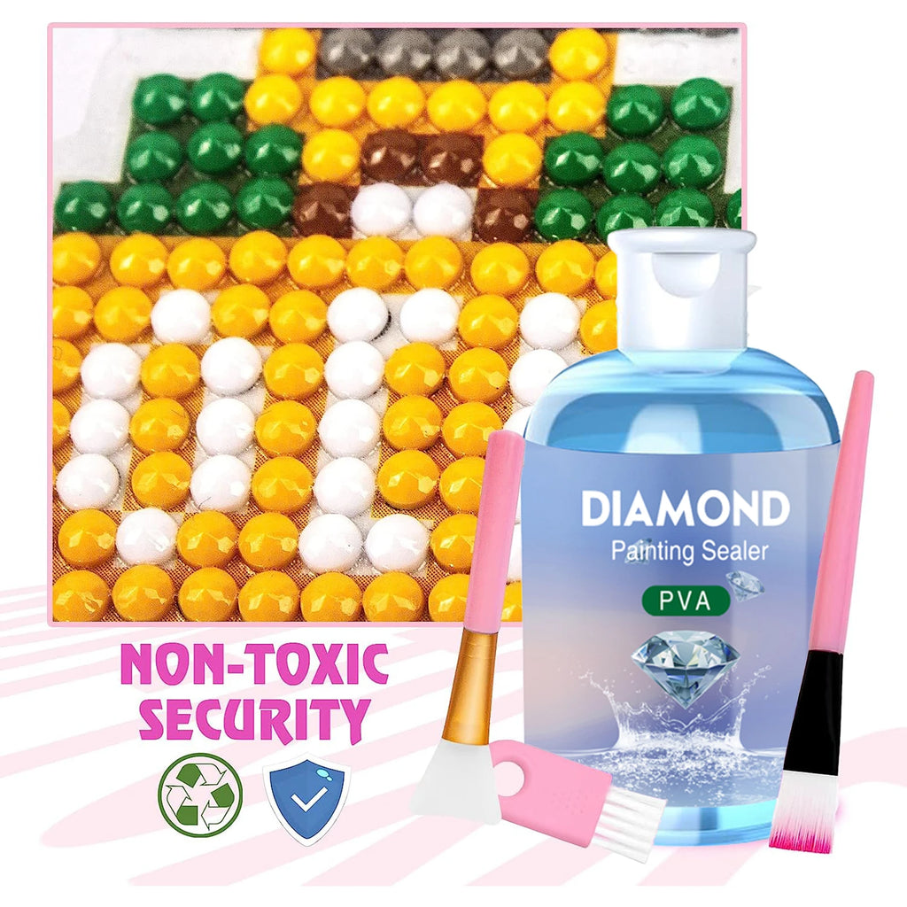 Diamond Painting Sealer Glue Kits 120ML with 3 Pcs Brushes Puzzle Glue Diamond Painting Accessories and Tools for Adults