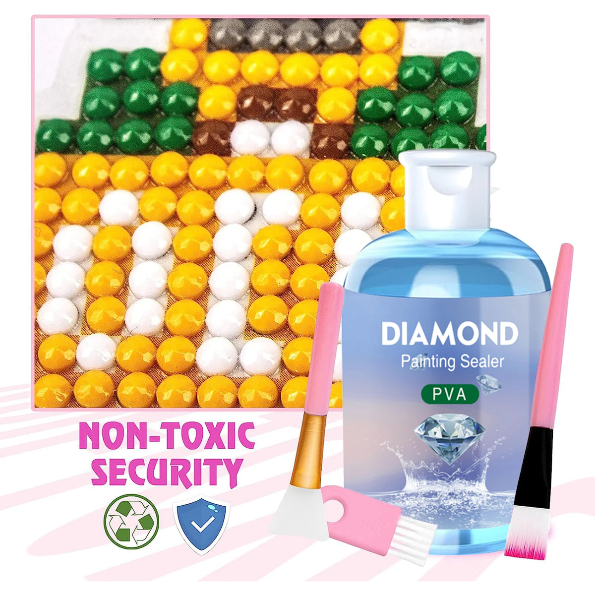 Diamond Painting Sealer Glue Kits 120ML with 3 Pcs Brushes Puzzle Glue Diamond Painting Accessories and Tools for Adults
