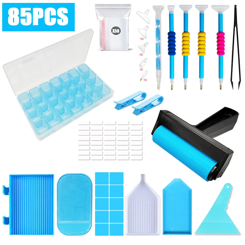 5D DIY Diamond Painting Tools Kits Drill Plate Tool Set Mosaic Glue Pen Kit Storage Containers Diamond Embroidery Accessories