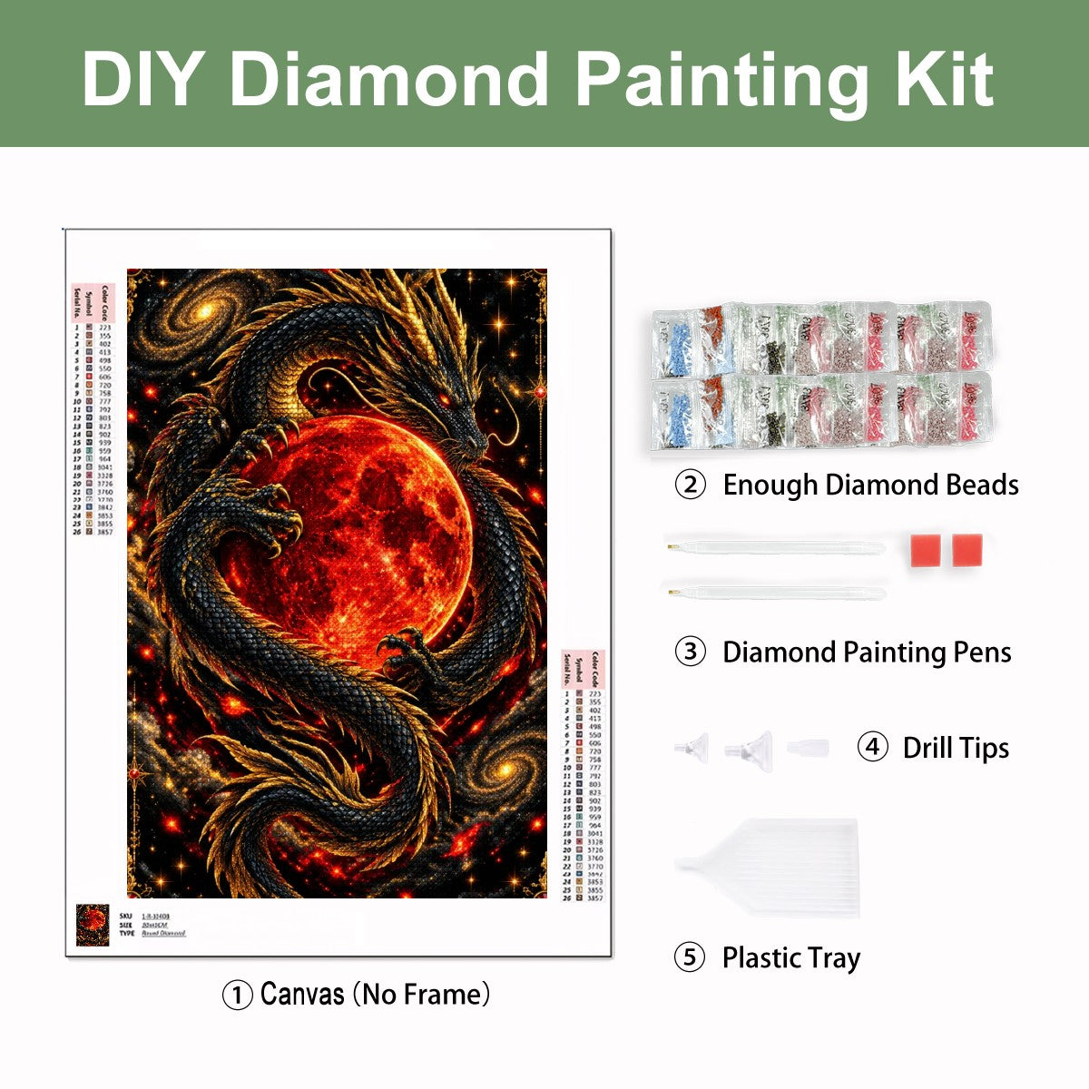 Dragon & moond diamond painting