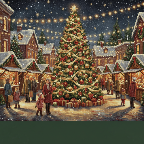 Christmas Market- Diamond Painting Kit