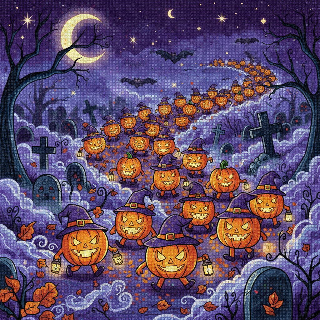 Pumpkin Parade - Diamond Painting Kit