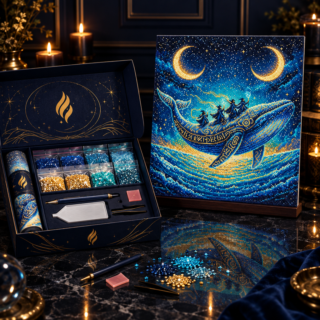 Whale Twin Moons - Luxury Mockup